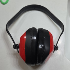 Red Black Over-Head Ear Muffs Hearing Protection Industrial Use