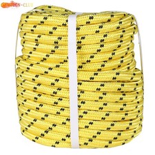 Breaking Strength 1/2" 100' Bull Rope Yellow Double Braid Polyester Rope 6180Lbs