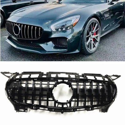 1x Black Front Grille Body Kit For 2015-2016 Mercedes Benz GT GTS C190  R190