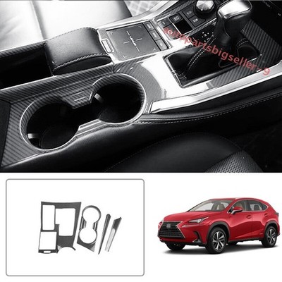 For Lexus NX 200t 300h 15-2021 Carbon Fiber Gear Shift Water Cup Frame 4Pcs
