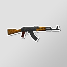 AKM AK-47 Soviet Era Assault Rifle Art - Laptop Sticker Vinyl 4" Wide