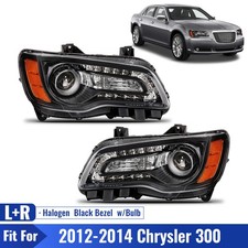 For 2012 2013 2014 Chrysler 300 Halogen Headlight Black Bezel Wbulb Lr Pair For 2012 2013 2014 Chrysler 300 Halogen Headlight Black Bezel Wbulb Lr Pair