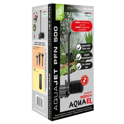 Aquael PFN Pond Pump Submersible Fountain Pump 4.4W 500 L/H Filter