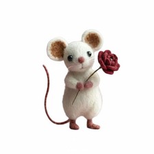 Nadelfilz Maus handgefertigt Filzmaus liebevoll gestaltet f&uuml;r Hochzeit