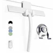 Silicone Shower Squeegee for Glass Doors Mirrors with Stainless Steel Core,...