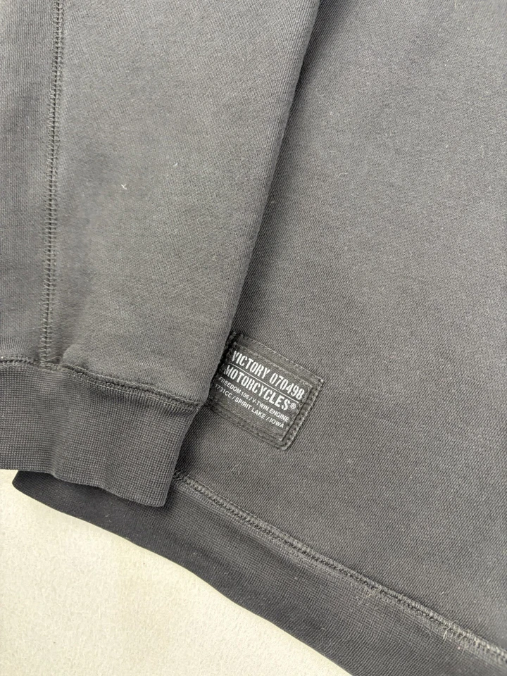 Sudadera Victory Motorcycles Para Hombre Talla Mediana Negra Pullover Sudadera con Capucha Motociclista Foto 3 de 4