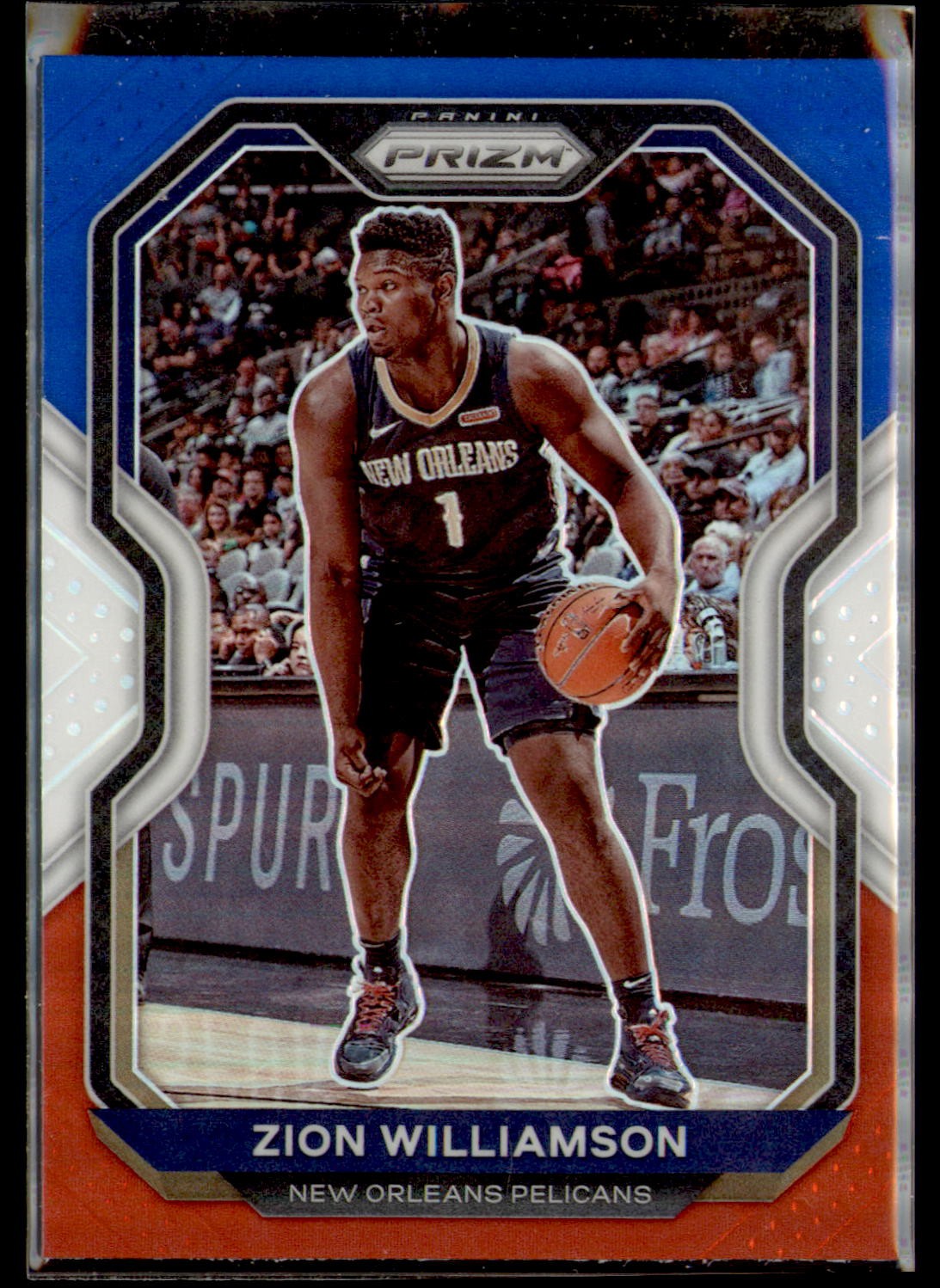 2020-21 Panini Prizm #185 Zion Williamson Red, White and Blue Prizms