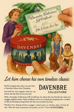 Vintage 1940s Hat Shop Miniature Straw Fedora & Davenbre $50 Gift Certificate