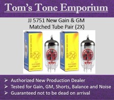 New In Box Gain  GM Closely Matched Pair JJ 5751 Preamp Tubes