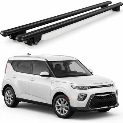 For Kia Soul 2020 2025 Roof Rack Cross Bars Black Aluminum 2 Bar Set