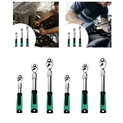 3 Stück Ratschenschlüssel langer Griff einziehbar Metall robust 72 Zähne