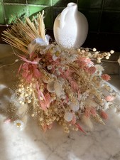 cottage flowers dried flower arrangement 40 cm, 500 stems Pink White 