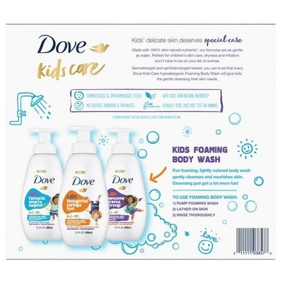 Dove Kids Care Foaming Body Wash Variety Pack, 13.5 fl oz - 3 Count