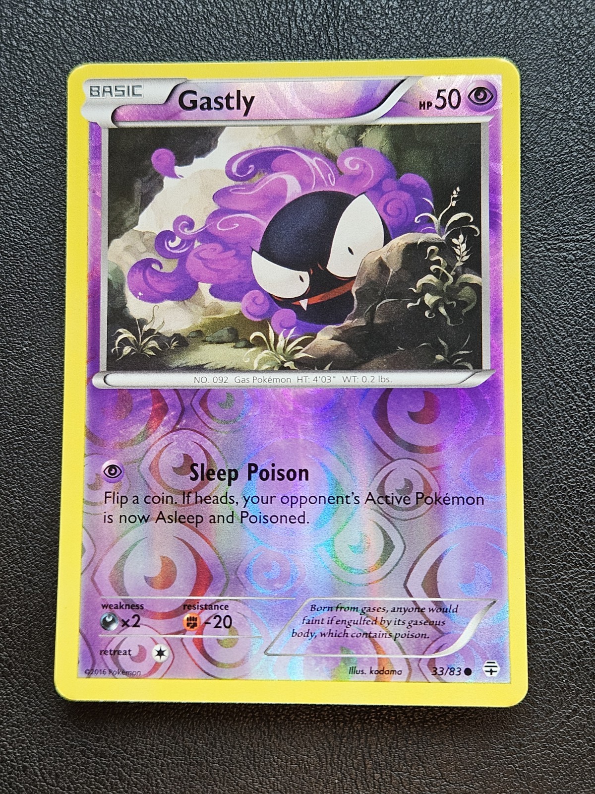 Pokemon Gastly 33/83 Generations Reverse Holofoil LP