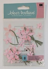 Jolee's Pink Floral Flowers With Gems Scrapbooking Stickers