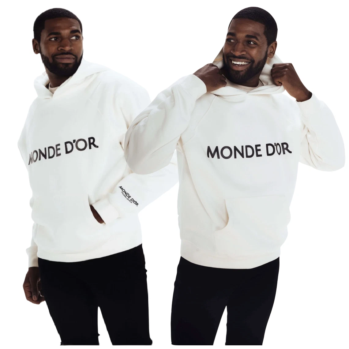 Men’s White Hoodie Pullover Sweatshirt Casual Streetwear Urban Style Long Sleeve