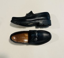 Gucci Black Leather Horsebit Classic Men’s Loafers Size 7.5 B