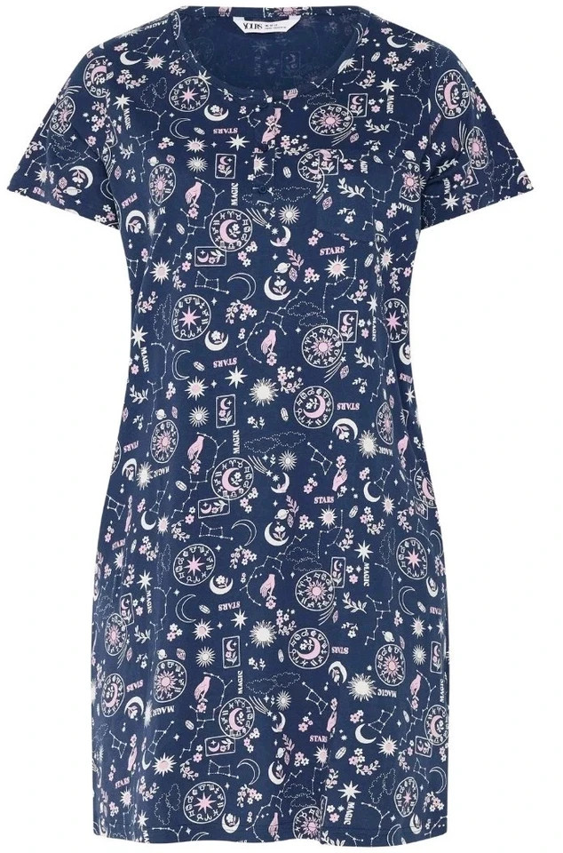 YOURS LADIES NAVY CELESTIAL PRINT NIGHTDRESS SIZE 22 - 24 NEW (ref 101 ...