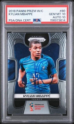 Kylian Mbappe World Cup 2018 Panini Prizm Kylian Mbappe World Cup #80 Auto