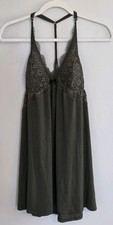 Women's Green Slip Dress Lace Y2K Victoria's Secret Olive Lingerie Large