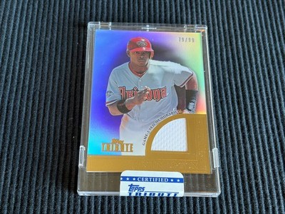 2012 TOPPS TRIBUTE JUSTIN UPTON *ENCASED GAME USED JERSEY RELIC #79/99*