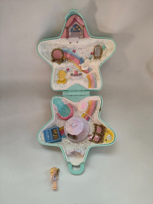 Polly Pocket Bluebird 1992 Stern Dose Vintage blau Fee faire  1 Figur Figuren 