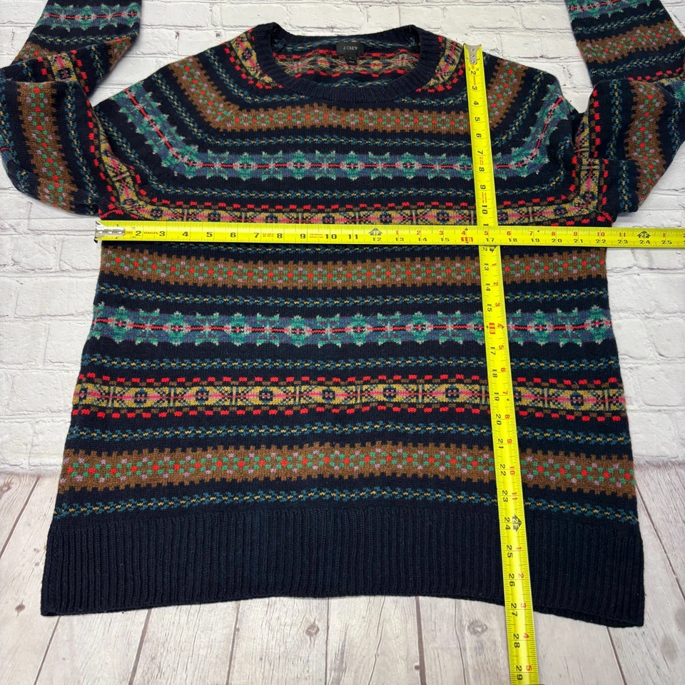 Suéter suéter 100 % lana J Crew para hombre talla grande Fair Isle D032 -1 Foto 2 de 4