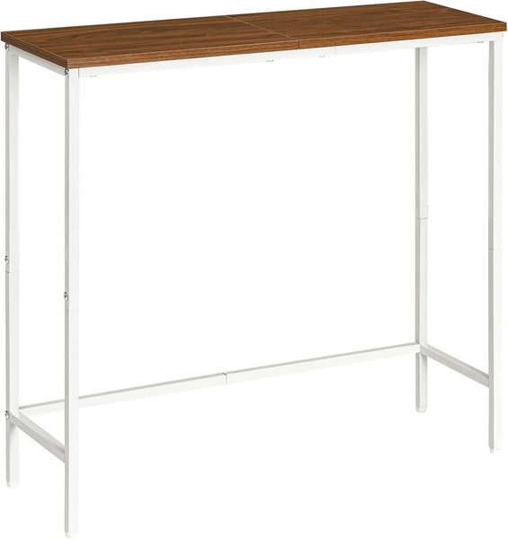 Hoobro Schmaler Konsolentisch, 75 Cm Beistelltisch, Flurtisch, Klein, Weiß-image
