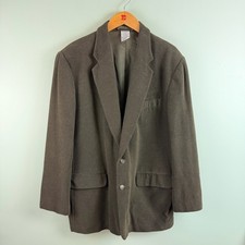 Claiborne Green Cotton Wool Blazer Jacket Mens Size 42 Long Suit Coat Textured