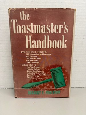 Toastmaster's Handbook Herbert V. Prochnow 1949 5th Printing Public Speaking