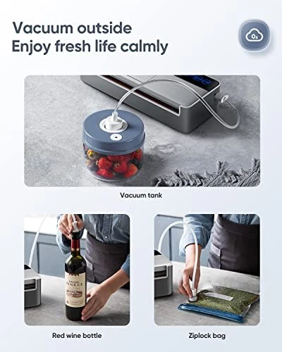 VSDK - Vacuum Sealer Machine, Full Automatic Food Sealer (95Kpa) V8111 - SILVER