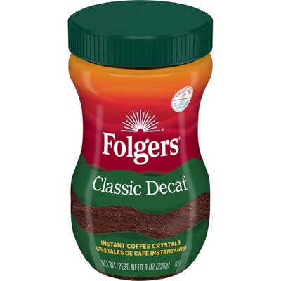 Folgers Classic Decaf Instant Coffee, 8 Ounce 8 (Pack of 1), 1 Pack