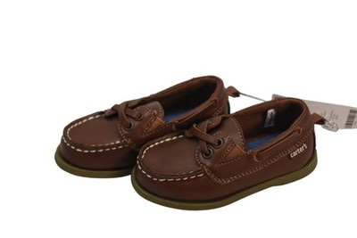 Carter's Bauk Boat Shoes Toddler Boys Size 6 Light Brown Casual Faux Leather