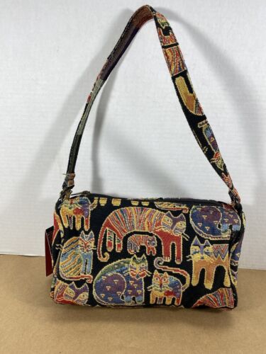 NEW Laurel Burch Cat Tapestry Handbag Colorful - image 1