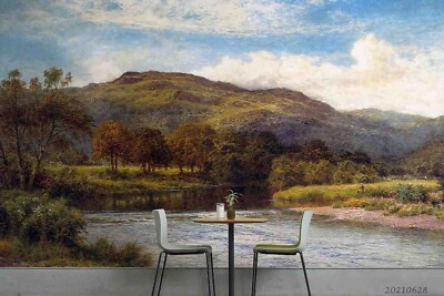 3D Mountain River Sky Landscape Wallpaper Wall Murals Removable Wallpaper