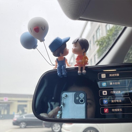 Carino cartone animato coppie decorazione auto palloncini statuine cruscotto accessori regalo - Foto 12 di 29