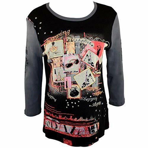 Cactus Fashion Rhinestones, Black & Gray Top-Glamour