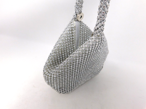 Women's Clutch Bag Triangle Rhinestones Bling Party Prom Wedding Evening Purse - Picture 10 of 12