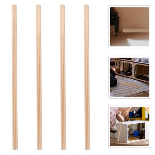 4 Pcs Simulated Waistline Skirting Furniture Accessories Dolly House Wood Strip