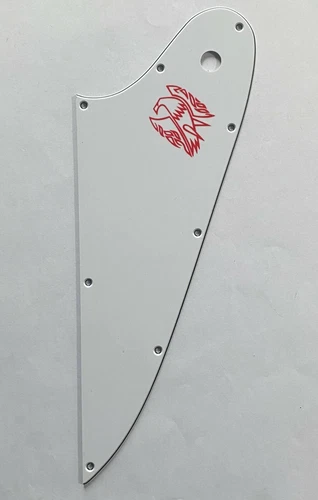 Guitar Slinger Parts For Gibson Firebird Style Red Logo 3 Ply White