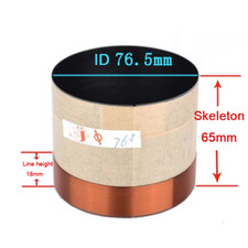 76.5mm 8ohm 8  BASV Black Aluminum Skeleton Round Wire Speaker Bass Voice Coil