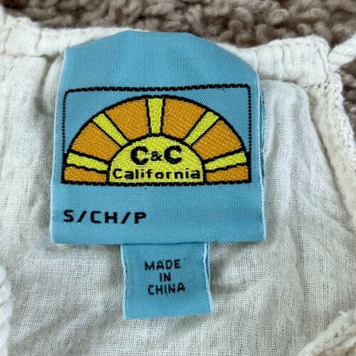 CC CALIFORNIA Ivory Crochet Flowy Boho Tank Top Womens S Spaghetti Straps - Picture 6 of 11