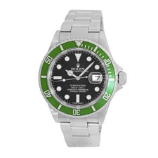 Rolex ROLEX Stainless Steel 40mm Submariner Green Bezel 16610V Warranty MINTY