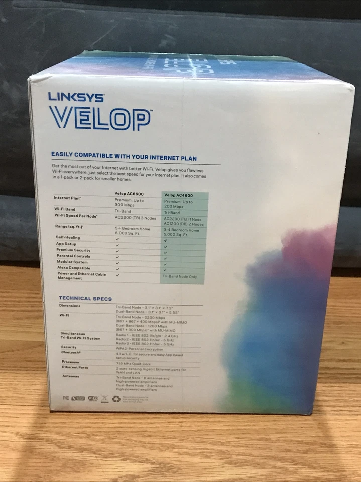 SEALED NEW-Linksys Velop Ac4600 Whole Home WiFi System Tri-band Series VLP0203BF - Image 2 of 4