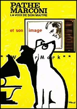 Pathe Marconi 1960 Nipper Dog Voice Of His Master Vintage Poster Print Radio Art