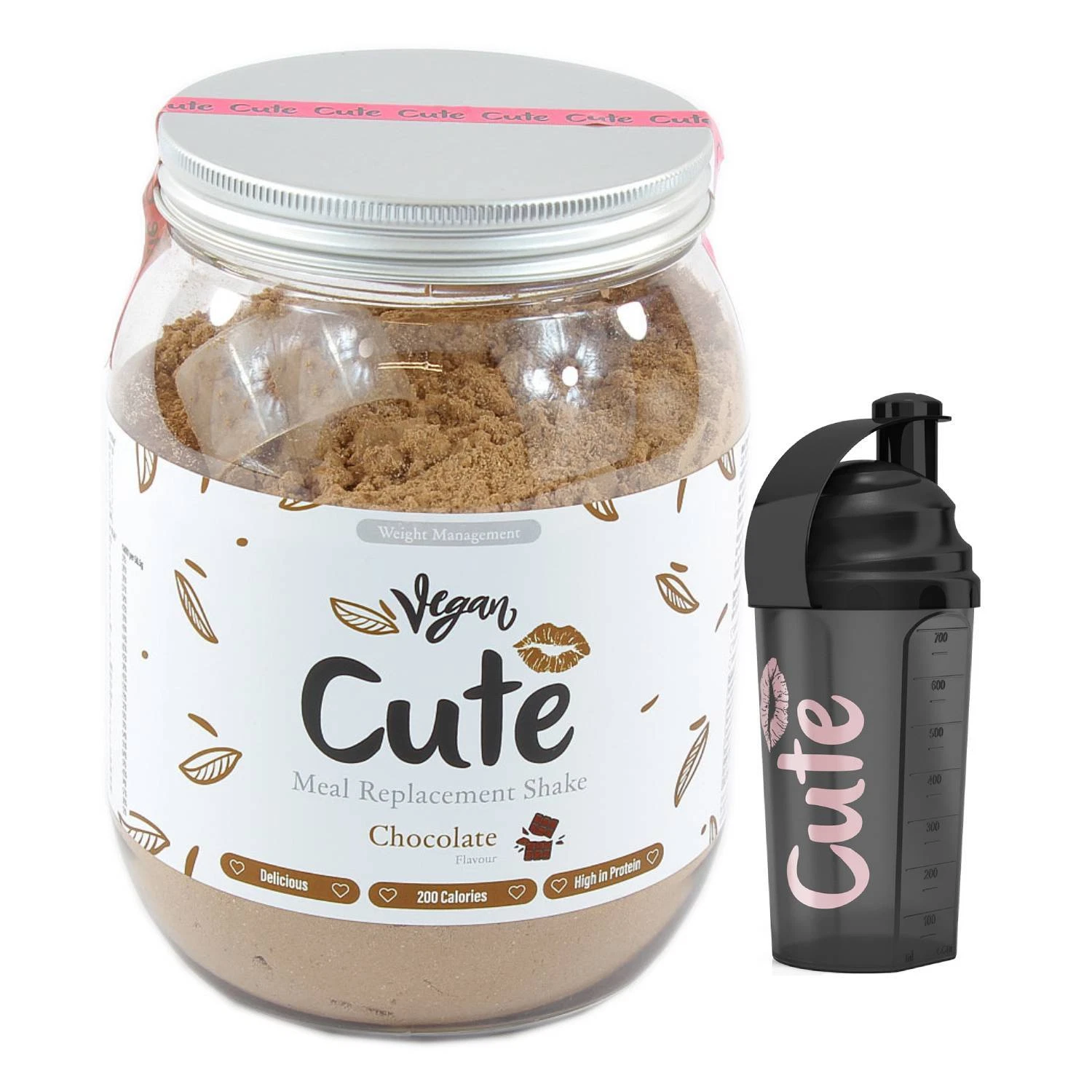 Cute Woman Vegan Meal Replacement Shake 500g Diet Protein Shake with Shaker