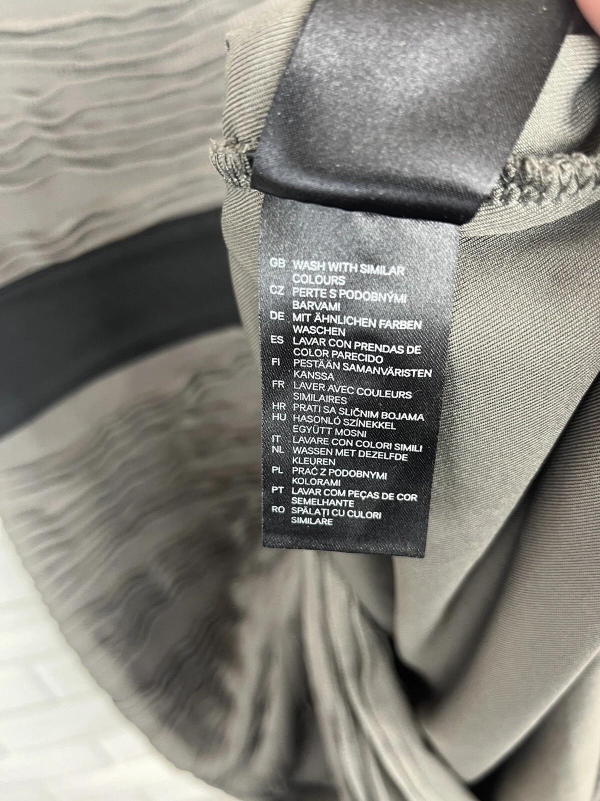 VETEMENTS H&M abito donna 4 grigio oliva volant bodycon canotta ufficio lavoro Charmed anni 90