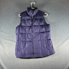 Land End Boys Vest Jacket Size S 6-8 Blue Polyester Full Zip Puffer
