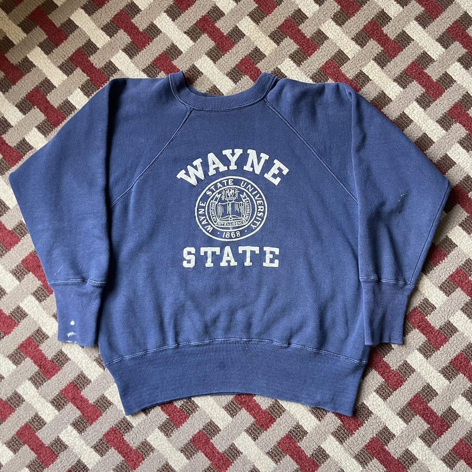 Vintage 50s Champion Running Man Wayne State Universi… - Gem