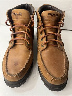 Vintage POLO RALPH LAUREN WOMEN S Ortero TAN LEATHER LACE UP MID BOOTS 8.5 B